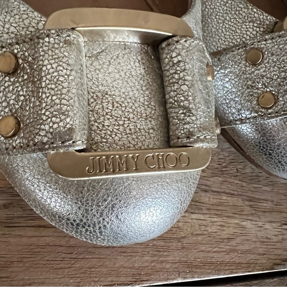 Jimmy Choo Metallic Silver Leather Ballet Flats Size 8 - Picture 14 of 14